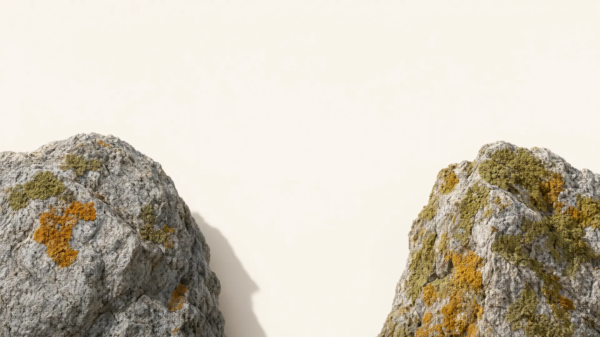 Stone boulders filling the background of the hero
